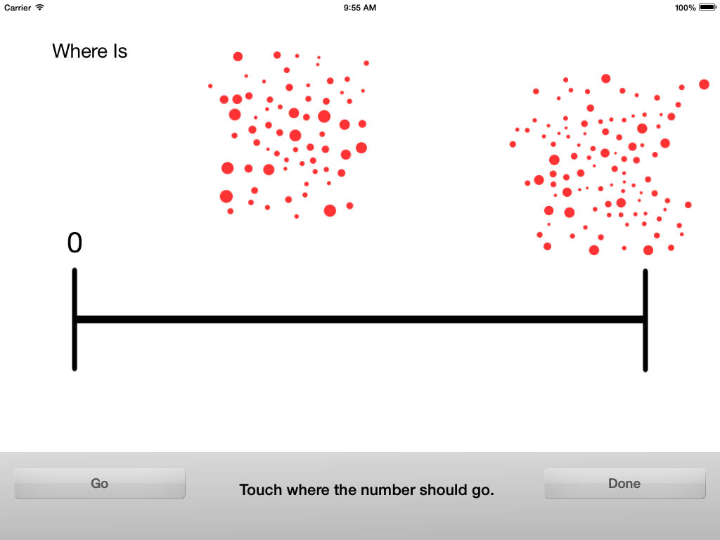 Screenshot of non-symbolic stimuli
